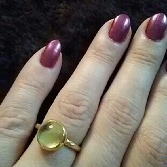 22k Gold Vermeil Solid 925 Sterling Silver Turkish Artisan Ring Faceted Stone 7 - Picture 4 of 6